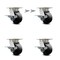 Service Caster 4 Inch Kingpinless Glass Filled Nylon Wheel Caster Brakes 2 Swivel Locks, 4PK SCC-KP30S420-GFNR-SLB-BSL-2-SLB-2 - alternate 1